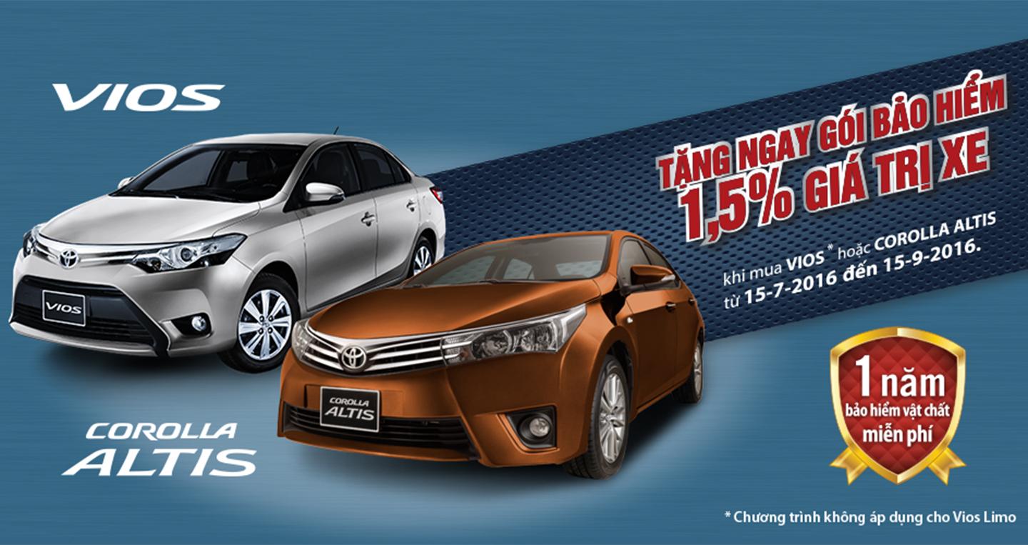 Toyota Việt Nam thực hiện chương trình khuyến mãi cho khách hàng mua xe Vios và Corolla Altis